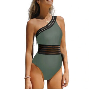 NWT CUPSHE Women's Swimsuits One Shoulder Adjustable Straps Asymmetrical